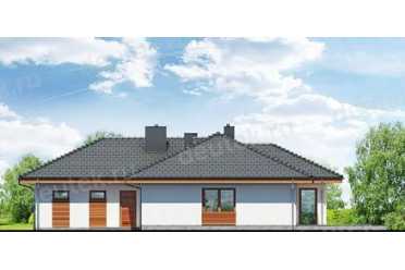 Проект европейского одноэтажного дома с камином 17 на 22 метров DTS100005