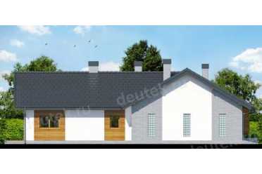 Проект европейского одноэтажного дома с камином 12 на 20 метров DTS100017