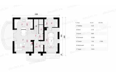Проект европейского двухэтажного дома с мансардой и камином 11 на 9 метров DTS100020