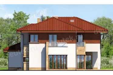 Проект европейского двухэтажного дома с эркером и камином 18 на 15 метров DTS100022