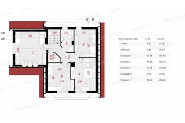 Проект европейского двухэтажного дома с одноместным гаражом и  мансардой 14 на 12 метров DTS100033