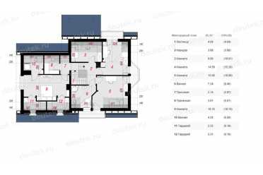 Проект европейского двухэтажного дома с двухместным гаражом,  эркером, мансардой и камином 16 на 11 м - DTA100040 DTS100040