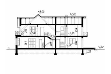 Проект европейского двухэтажного дома с терассой и эркером 16 на 10 м - DTS100060 DTS100060