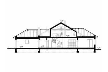 Проект европейского двухэтажного дома с двухместным гаражом, кабинетом и эркером 15 на 22 м - DTS100064 DTS100064