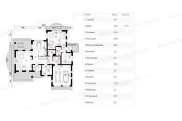 Проект двухэтажного дома из керамаблоков с двухместным гаражом DTV100023