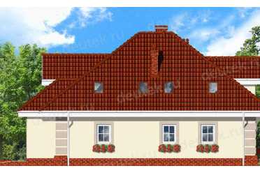 Проект двухэтажного дома из керамаблоков с мансардой и камином DTV100035