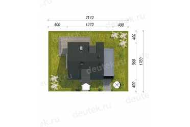 Проект двухэтажного дома из керамаблоков с мансардой и одноместным гаражом DTV100042