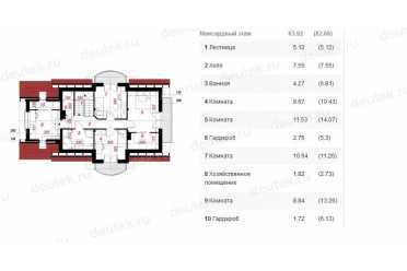 Проект двухэтажного дома из керамаблоков с мансардой и одноместным гаражом DTV100052