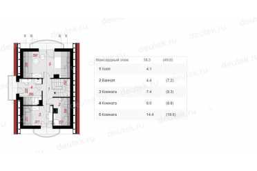Проект двухэтажного дома из керамаблоков с мансардой и камином DTV100059