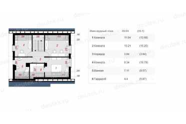Проект двухэтажного дома из керамоблоков с мансардой и террасой DTV100074