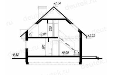 Проект двухэтажного дома из керамоблоков с мансардой и камином DTV100081