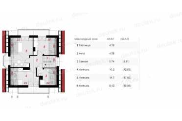 Проект двухэтажного дома из керамоблоков с мансардой и камином DTV100104