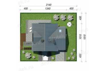 Проект двухэтажного дома из керамоблоков с мансардой и одноместным гаражом DTV100107