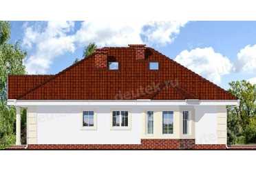 Проект двухэтажного дома из керамоблоков с мансардой и камином DTV100122