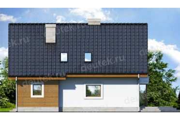 Проект двухэтажного дома из керамоблоков с мансардой и одноместным гаражом DTV100135