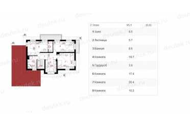 Проект двухэтажного дома из керамоблоков с двухместным гаражом DTV100170