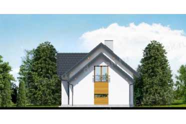 Проект двухэтажного дома из керамоблоков с мансардой и двухместным гаражом DTV100183