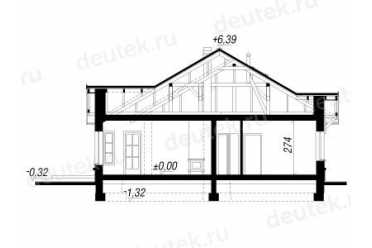 Проект одноэтажного дома из керамоблоков с одноместным гаражом DTV100206