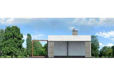 Проект одноэтажного дома из керамоблоков с камином DTV100224