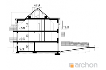 Проект двухэтажного дома c цокольным этажом DT0416