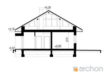 Проект одноэтажного узкого дома 14 на 9 DT0440