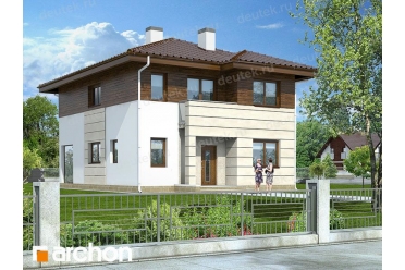 Проект двухэтажного дома с камином до 150 кв м DT0445