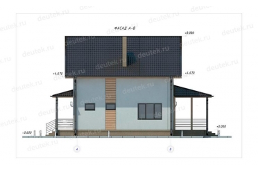 Проект дома с 4 спальнями и террасой DT0605