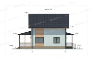 Проект дома с 4 спальнями и террасой DT0605