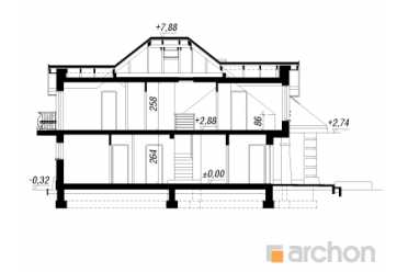 Проект дома с гаражом и балконом 14х14 DT0645