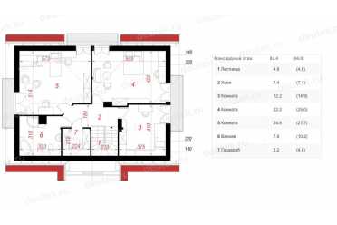 Проект двухэтажного дома с мансардой 9х12 DT0665