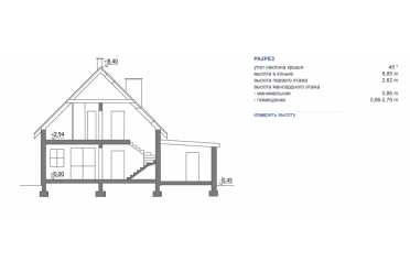 Проект двухэтажного дома с гаражом и мансардой DTM168