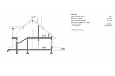 Проект дома с мансардой, гаражом и 4 спальнями DTM175