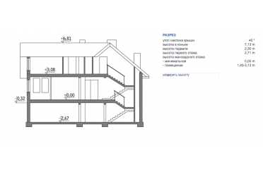 Проект Т дома с цокольным этажом и мансардой DTM208