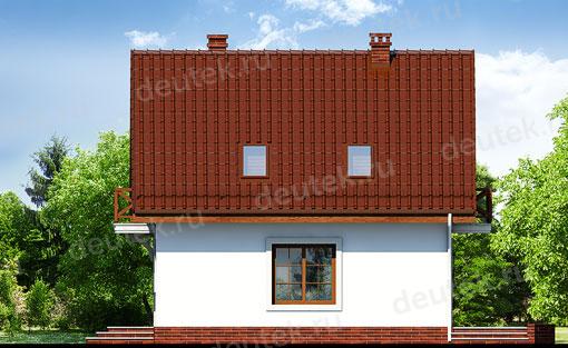 Проект европейского дачного дома с мансардой и камином 8 на 8 метров DTA100151