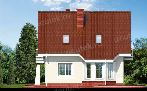 Проект европейского дома с мансардой и камином 8 на 8 метров DTA10083
