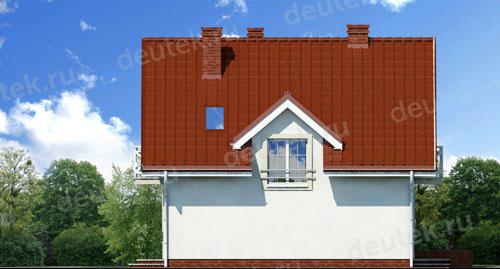 Проект двухэтажного дома из керамоблоков с мансардой и камином DTV100104
