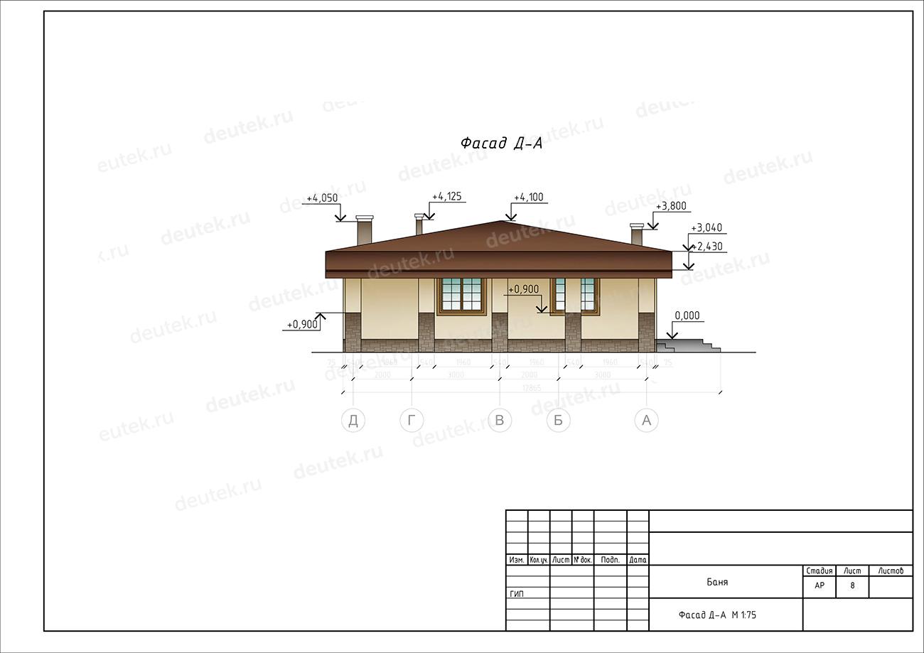 Проект дома с верандой и сауной DT0260