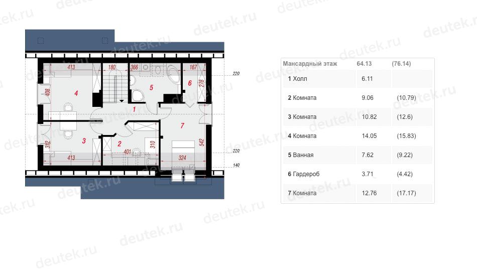 Проект дома 12х9 с гаражом и мансардой DT0680