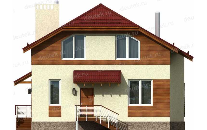Проект двухэтажного каркасного дома в стиле Модернизм - KR12