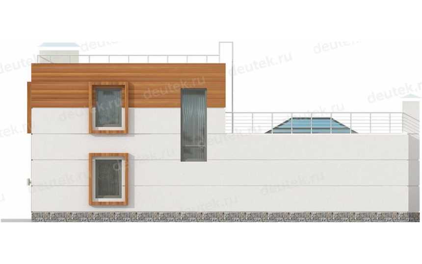 Проект двухэтажного монолитного дома в стиле Неомодернизм -  KR14