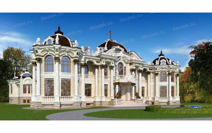 Проект узкого трёхэтажного дома из кирпича в стиле барокко с цокольным этажом и эркерами, с площадью до 2100 кв м  PA-40