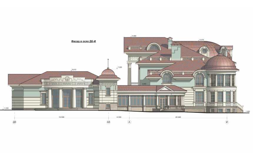  Проект узкого трёхэтажного дома из кирпича в стиле барокко с цокольным этажом и эркерами, с площадью до 1600 кв м  PA-42