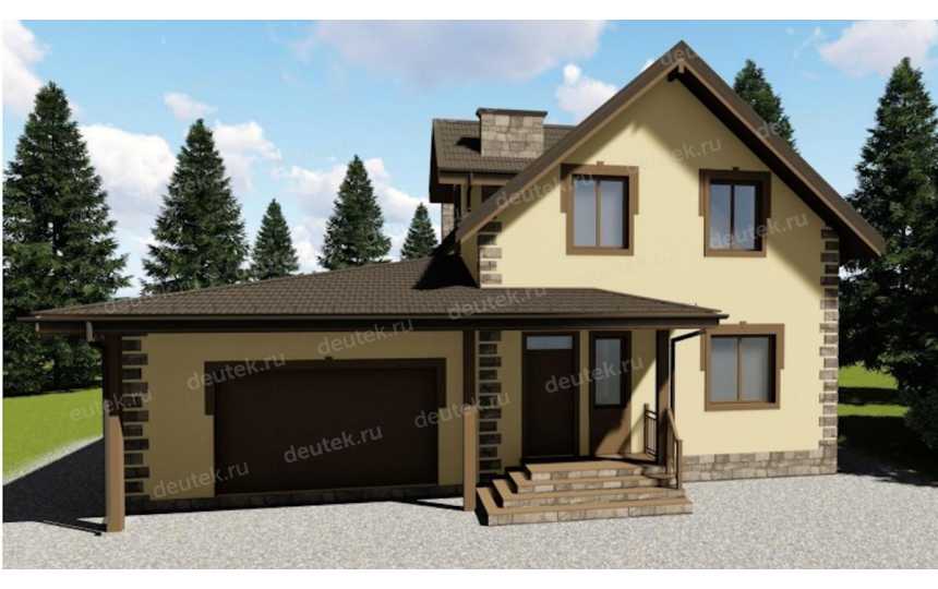 Проект дома с цокольным этажом и гаражом в Европейском стиле DTE-45