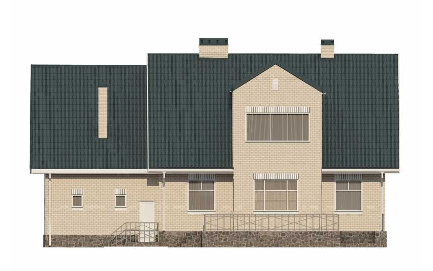 Проект трехэтажного дома из газобетона в европейском стиле с цоколем и мансардой KVR-9