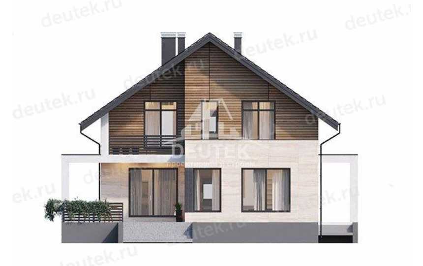 Проект двухэтажного жилого дома в европейском стиле с террасой KVR-53