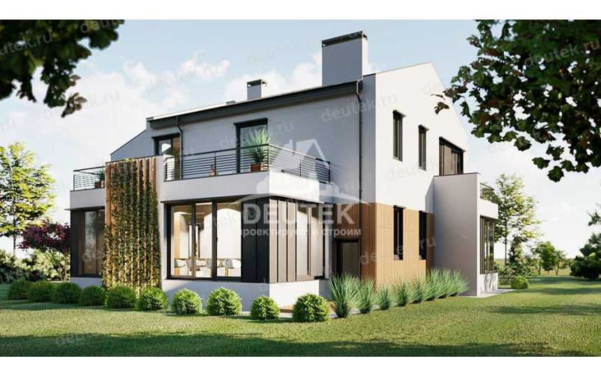 Проект двухэтажного жилого дома в европейском стиле с террасой KVR-59