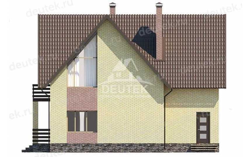 Проект двухэтажного дома из газобетона в европейском стиле с мансардой KVR-83