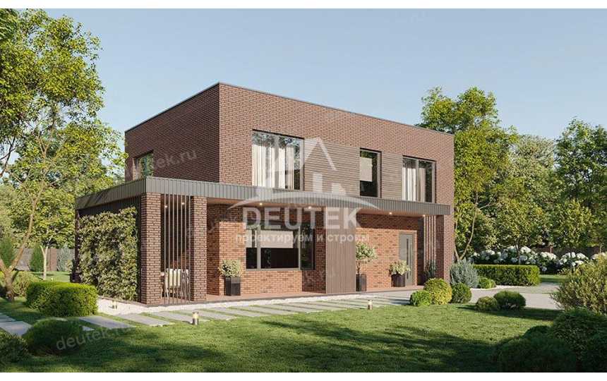 Проект двухэтажного дома с площадью до 200 кв м с террасой KVR-117