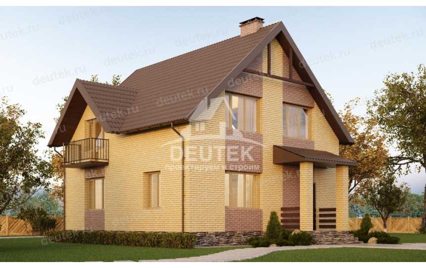 Проект квадратного двухэтажного жилого дома в европейском стиле с площадью до 150 кв м LK-53