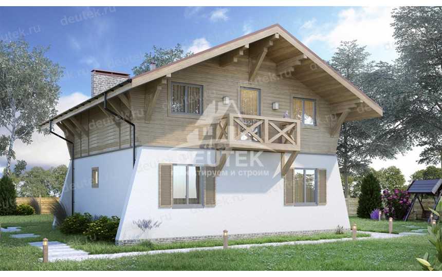 Проект жилого двухэтажного дома в европейском стиле с размерами 10 м на 9 м LK-74